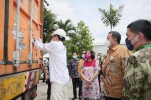 Gubernur Arinal Saksikan Pelepasan Ekspor Nasional Kopi Lampung dari PT. Nestle dan Batubara dari PTBA oleh Presiden Jokowi