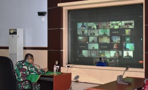 Kasrem 043 Garuda Hitam ikuti Teleconference Zoom Paripurna DPRD Lampung