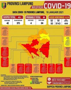 Delapan Daerah di Lampung Zona Merah Penyebaran Covid-19