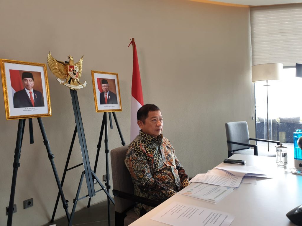 Menteri Suharso Memberikan Sambutan pada Peluncuran Laporan Tahunan Ombudsman RI 2020