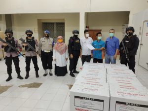 Gegana Lampung Pastikan Keamanan Pendistribusian Vaksin Covid -19 Sampai ke Tempat Tujuan