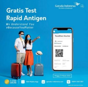 Garuda Indonesia Sediakan Layanan Fasilitas Rapid Test Antigen Gratis Bagi Penumpang Rute Domestik