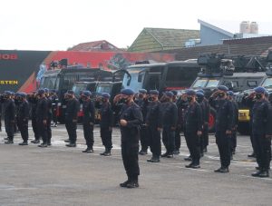 Dansat Brimob Pimpin Apel Kesiap Siagaan Sambut Hari Buruh