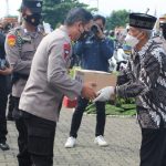 HUT ke-75, Polda Lampung Bagikan 10.600 Paket Sembako dan 39.000 pcs Masker dan Handsanitizer