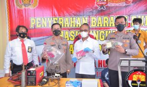 Polda Lampung Serahkan Barang Bukti Hasil Ungkap Kasus C3
