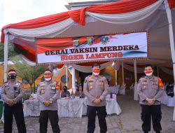Sambut Hari Kemerdekaan RI ke-76 Polda Lampung Gelar Vaksinasi Merdeka Siger Lampung, Kabid Humas: Agar Terbentuknya Herd Immunty dan Tetap Prokes 5M