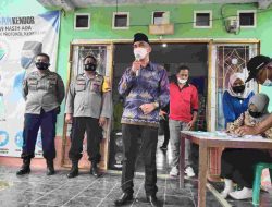 Vaksinasi Pertama, Kepala Desa Bumi Jaya Berharap Masyarakat Bisa Divaksin Semua dan Tetap Jaga Prokes