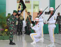 Naik Bintang Satu, Danrem Sertijab Kasrem 043/Gatam Dengan Tetap Menerapkan Prokes 5M