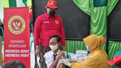 Jelang Akhir Tahun 2021, BIN Daerah Lampung Laksanakan Vaksinasi Serentak di 6 Daerah dan Imbau Prokes 5M