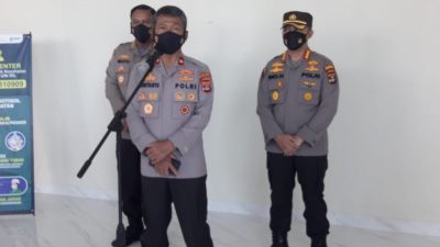 Dipantau Kapolri Melalui Vidcon, Polda dan Polresta Bandar Lampung Lakukan Vaksinasi Serentak