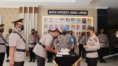 Kapolresta Bandar Lampung Sertijab 2 Kapolsek dan Lantik Dua Kasat