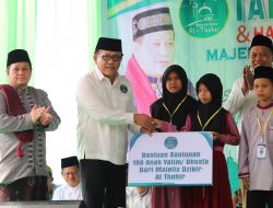 Gelar Tabligh Akbar, Majelis Dzikir At-Thohir Pesawaran Berbagi Kebahagiaan Bersama Ratusan Anak Yatim