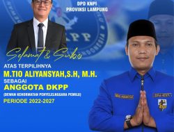 Ketua KNPI Lampung Ucapkan Selamat Atas Terpilihnya M Tio Aliansyah Anggota DKPP