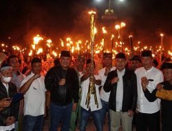 Bupati Musa Ahmad Lepas Pawai Obor Hari Raya Idul Adha 1443 H