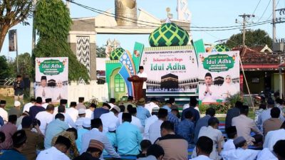 Pemkab Lampura Laksanakan Shalat Idul Adha 1443 H di Lapangan Pemda