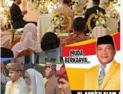 Ketua AMPG Lampung Aprozi Alam ucapkan Selamat atas Pernikahan Isfansa Mahani Putra Gubernur Arinal