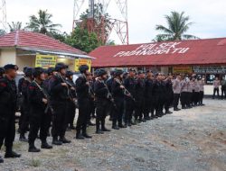 Polda Lampung Backup Aksi Unjuk Rasa di Polres Lampung Tengah