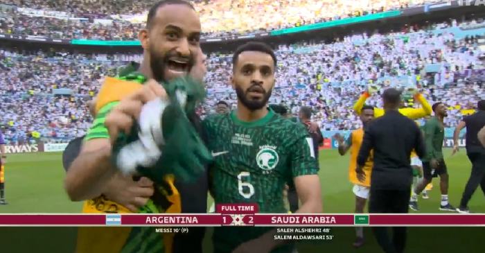 Squad Arab Saudi melawan Argentina, di Piala Dunia Qatar 2022, Selasa (22/11/2022). Tangkapan layar 
