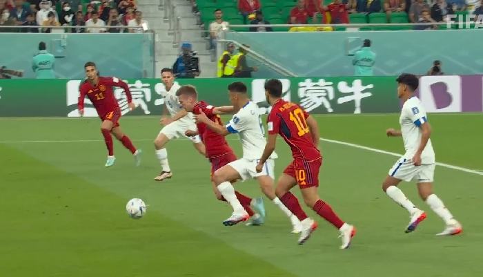 Gol indah yang luncurkan pemain Spanyol saat melawan Kosta Rika Rabu (23/11/2022) malam. Tangkapan Layar