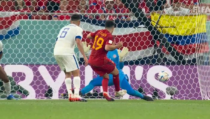 Gol indah yang luncurkan pemain Spanyol saat melawan Kosta Rika Rabu (23/11/2022) malam. Tangkapan Layar