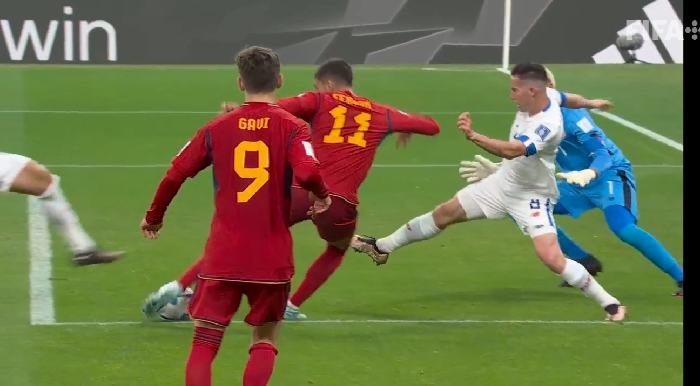 Gol indah yang luncurkan pemain Spanyol saat melawan Kosta Rika Rabu (23/11/2022) malam. Tangkapan Layar