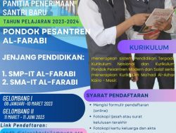 Penerimaan Santri Baru Pondok Pesantren Al-Farabi Tahun 2023-2025