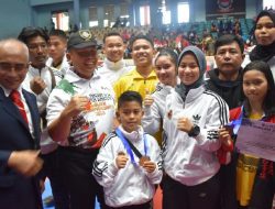 Atlet Karate Korem 043 Gatam Juara Umum Ajang KKI Open Sumatera Championship 1 2023 Piala Pangdam II/Swj