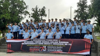 Peringati Hari Bhakti Imigrasi ke-73, Kanwil Kemenkumham Lampung Lakukan Tabur Bunga di TMP