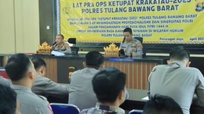 Polres Tubaba Melaksanakan Lat Pra Ops Ketupat Krakatau 2023.