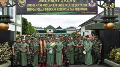 Korem 043 Gatam Gelar Tradisi Pelepasan Pejabat Lama