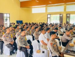 216 Personil Polres Tulang Bawang Barat Lakukan Pembekalan PAM TPS PEMILU 2024
