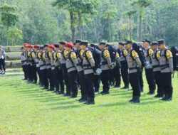 Kapolres Tulang Bawang Barat Pimpin Apel Serpas Pam TPS Pemilu Tahun 2024