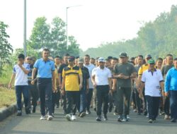 HUT Bhyangkara Ke 78, Forkopimda Tubaba Gelar Olahraga Bersama