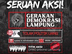 Gerakan Demokrasi Lampung Gelar Aksi Damai Tolak Politik Uang pada Pilkada Lampung