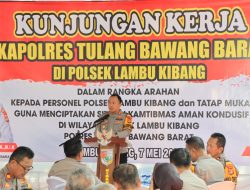 Kapolres Bersama Ketua Bhayangkari Cabang Tubaba Lakukan Kunjungan Kerja di Polsek Gunung Agung Dan Lambu Kibang