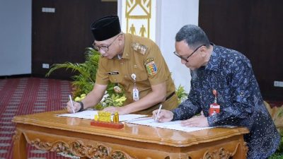 Disaksikan Menteri ATR, Gubernur Mirza-BPN Teken NPHD