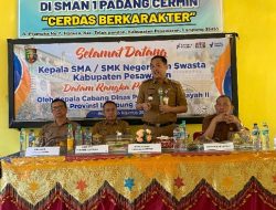 Percepat Program Gubernur, Thomas Amirico Gelar Pembinaan Kepala Sekolah SMA/SMK Wilayah II