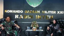 Walikota Bandar Lampung Eva Dwiana melakukan kunjungan silaturahmi ke Komando Daerah Militer (Kodam) XXI Raden Inten pada Jumat (10/10/2025).