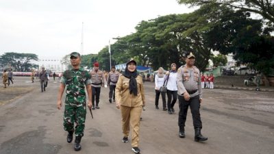 Wali Kota Bandarlampung Eva Dwiana bersama kapolresta dan dandim