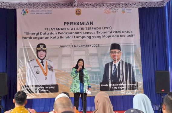 Wali Kota Bandarlampung Eva Dwiana menyampakan siap berkolaborasi demi mewujudkan satu data di Kota Tapis Berseri.