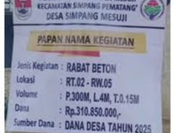 DD 2025 Desa Simpang Mesuji Bangun Akses Jalan Rabat Beton