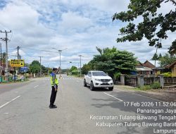 Jaga Ketertiban Lalu Lintas, Sat Lantas Polres Tubaba Lakukan Pam Rawan Siang