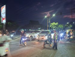 Polres Lampung Utara Siaga Atur Lalu Lintas Hingga Malam, Antisipasi Lonjakan Arus Balik