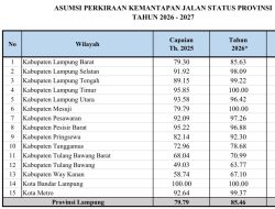 Dorong Desa Terhubung, Kemantapan Jalan Provinsi Lampung di Kabupaten Naik Tajam
